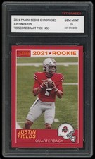 JUSTIN FIELDS 2021 PANINI SCORE 1989 DRAFT PICK 1ST GRADED 10 ROOKIE CARD BEARS