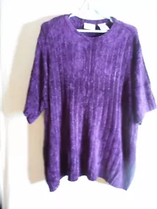 Vintage lila Strick Gr. 26 W / 28 W Kurzarm Pullover Rundhals super weich - Bild 1 von 3
