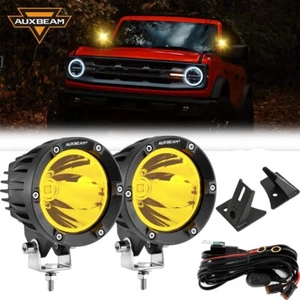A-Pillar Amber LED Work Light Pods + Mount Bracket Kit For Jeep Wrangler JK - Bild 1 von 12