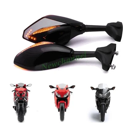 Espejos retrovisores LED negros para motocicleta Honda CBR 600 F4 F4i 1999-2006 2005 Foto 1 de 4