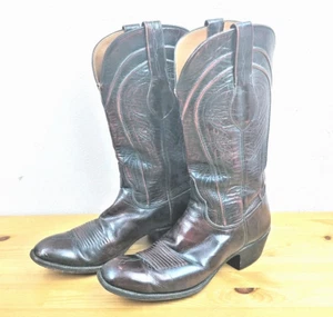 Vintage 1987 Lucchese Classics L6608 Herren 9 Ochsenblut schwarz Kirsche Western Cowboystiefel - Bild 1 von 18
