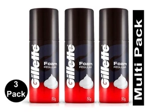 3X Gillette Classic Regular Shave Foam - 50 gm Free & Fast Shipping - Picture 1 of 10