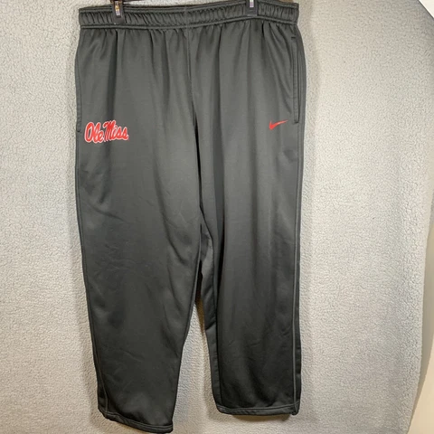 NIKE Ole Miss Therma Fit Rebels Gray Sweat Pants Cinch Ankle Men's Size XXL Cover