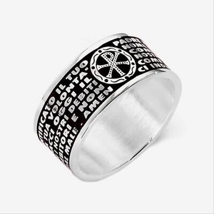 Anello Amen Pns02 Padre Nostro Colore Nero 22 - Imagen 1 de 3