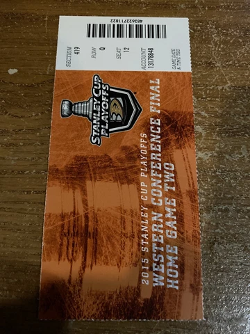 2015 ANAHEIM DUCKS VS CHICAGO BLACKHAWKS PLAYOFFS GAME #2 TICKET STUB Kruger OT Cover