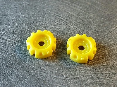 1/64 Farm custom scratch tractor yellow inner wheel weights - Image 1 of 4