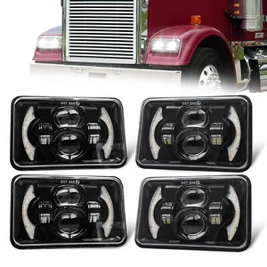 CO LIGHT 4 PCS 4x6 Inch LED Headlights Hi/Lo Amber Halo DOT Approved 80W - Picture 1 of 1