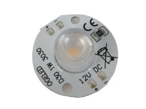 LED Modul, led lampe Rund 30mm highpower 12V 100mA 1W 100 Lumen mit 30grad Linse - Bild 1 von 9