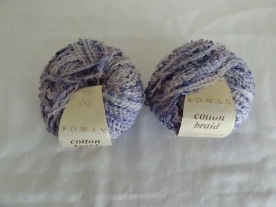 HILO TRENZADO ALGODÓN ROWAN 50g TONO 362 MEZCLA MORADO/BLANCO 2 MADEJAS NUEVO Foto 1 de 4