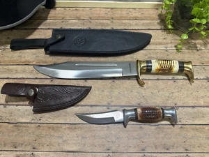 Bowie Knife Set of 2 knives & Sheaths - Picture 1 of 17