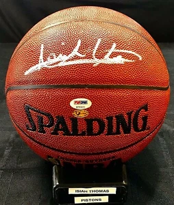 Isiah Thomas Signed NBA Spalding Basketball Detroit Pistons Comes PSA/DNA - Picture 1 of 4