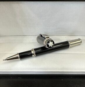 Luxury Patron of Arts Burgess Series Bright Black+Silver Clip Rollerball Pen