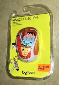 Mouse wireless USB M525C Logitech collezione doodle triplo scoop con 15 adesivi - Foto 1 di 3