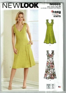 New Look #N6669 Knit tied at shoulder Dress with variation Pattern Sz 10-22 UC - Picture 1 of 2