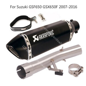 For Suzuki GSF650 GSX650F 2007-2016 Exhaust 370mm Mid Link Pipe Slip on System