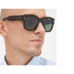 NUEVO Gafas de sol Gucci GG1110S 002 Habana Oscura/Verde Unisex Auténticas - Imagen 1 de 11