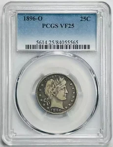 1896 O Barber Quarter PCGS VF-25 Nice Look! - Picture 1 of 2