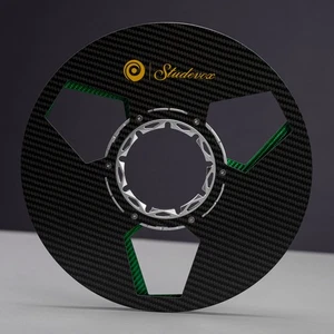 1X Carrete de cinta Studevox Pro negro/verde 10,5" fibra de carbono 1/4" para grabadoras de cinta - Imagen 1 de 9