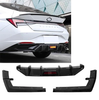 Alerón labial difusor parachoques trasero negro brillante para Hyundai Elantra 2021-2023 2024 Foto 1 de 4