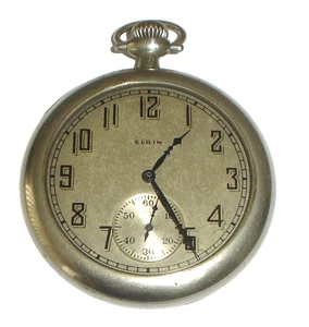 Elgin Nickel Pocket Watch - No Crystal - Not Working - Parts or Repair - Picture 1 of 4