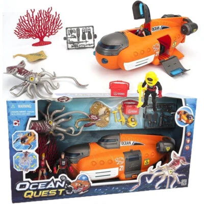 Deep Sea Exploration Divers Sperm Whale Killer Whale Helicopter Submarine Gift - Image 1 of 3