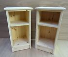 30cm Wide Solid Pine Bedside Cabinets x2 Narrow Gap Slim Not Painted Unfinished