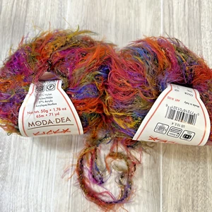 Lot Of 2 Moda-Dea KICKX Yarn #3780 #5 Weight Nylon Acrylic Multi-Color Italy - Picture 1 of 7
