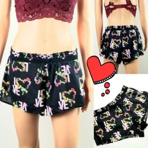 Victoria's Secret PYJAMA SHORTS UNTERTEIL LOUNGE SCHWARZ LOVE PRINT Größe S 29,95 $ - Bild 1 von 12