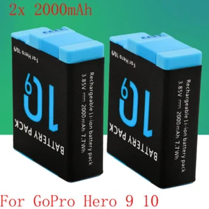 2 Pcs BatteryFor 000 9 /Hero 10 AHDBT-901 +Type-c Cable - Picture 1 of 1