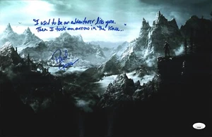 Paul Ganus signiert 11x17 Elder Scrolls V: Skyrim "Pfeil im Knie" Meme JSA COA - Bild 1 von 3
