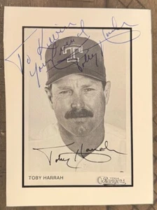 TOBY HARRAH SIGNED 4"X6" PHOTO RANGERS AUTOGRAPH INSCRIBED TO KEVIN, YOUR FRIEND - Picture 1 of 1