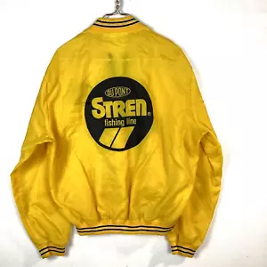 Vintage 1980s Windbreaker Jacket Size Large Yellow Half Zip Made in Usa DuPont - Picture 1 of 3