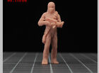 Unpainted 1/64 Han Solo and Chewbacca Male Action Figure Mini Doll Model Toy