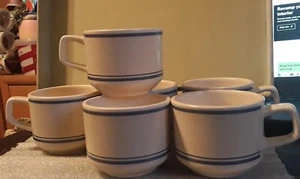 Juego de 6 tazas planas vintage Lenox Temper Ware cielos azules 2,75" (SIN PLATILLOS) EE. UU. - Imagen 1 de 9