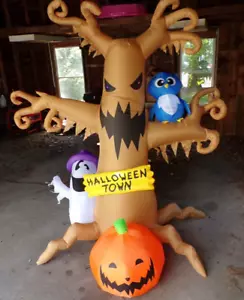 GOOSH 8ft Halloween Albero spettrale gonfiabile con fantasma, uccellino e zucca - Foto 1 di 1