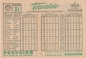 SCHEDINA TOTOCALCIO CONI ITALIA SPORT CONCORSO N° 31 DEL 17/04/49 MF123730 - Imagen 1 de 2