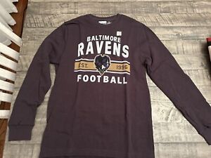 New Men's NFL Baltimore Ravens Waffle Long Sleeve Shirt Black Large