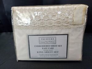 Premiere Luxury Hotel Collection Ivory  Extra Deep Pocket King Size Sheet Set