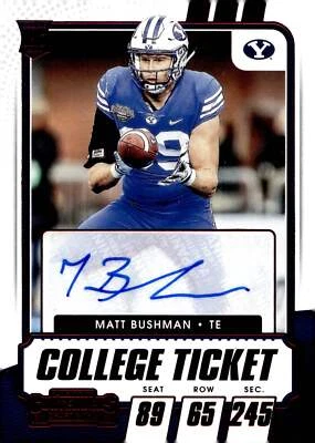 Matt Bushman 2021 Panini Contenders Draft Picks Red RC Auto #171 - Image 1 of 2