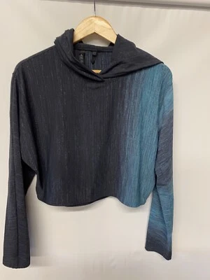 Sudadera con Capucha Lululemon Lab Varsa Aurora Brillo Jacquard Negra Azul Marino Verdadero Pequeña Foto 1 de 3