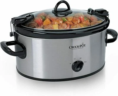 Crock-Pot SCCPVL600S Cook' N Carry 6-Quart Oval Portable Slow Cooker, Silver - Image 1 of 4