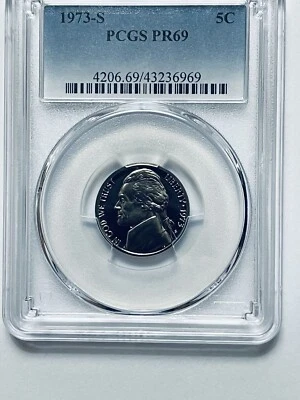 1973-S Jefferson Nickel PCGS PR69 - Image 1 of 4