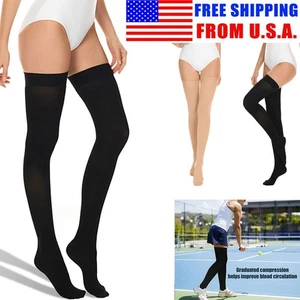 Thigh High Support Medical Compression Stockings 30-40 mmHg Varicose Vein Socks - Picture 1 of 15