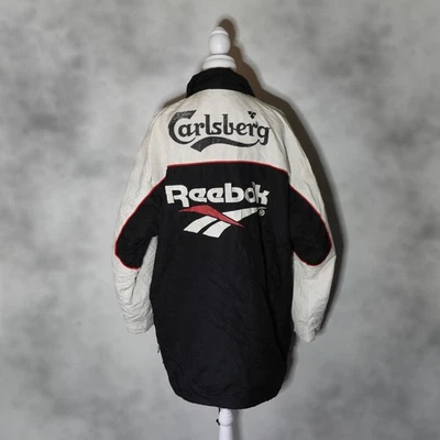 Liverpool FC Reebok Mens Black Training Rain Jacket | Vintage 90s Football Sz-L - Image 1 of 4