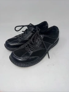 Born Womens Monica Oxford Size 6.5M Lace Up Walking Work Shoe Black Leather - Picture 1 of 9