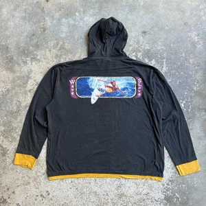 Vintage Long Beach Surf Wave Slave Hooded Shirt Men Large Black Cotton Surfer - Bild 1 von 17