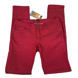 Prana Kara Jeans rot beere Größe 8 NEU mit Etikett Low Rise taillierte Hose - Bild 1 von 9