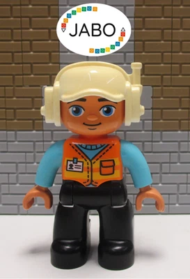 (Q13/80) Lego Duplo Figure Man Railway Police Fire Station Airport Constructi... - Image 1 of 2