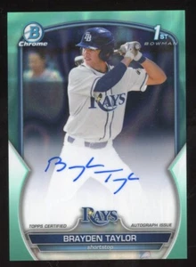 Brayden Taylor 2023 Bowman Chrome Auto Rookie Aqua Lave Serial #d/199 raggi - Foto 1 di 2
