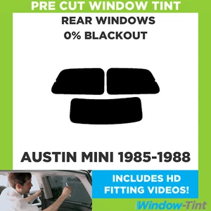 For Austin Mini 1985-1988 Pre Cut Window Tint Rear 0% Blackout Film - Picture 1 of 10